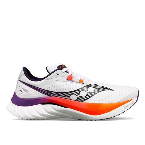 NEW SAUCONY women's endorphin speed 4 shoes in white/orange