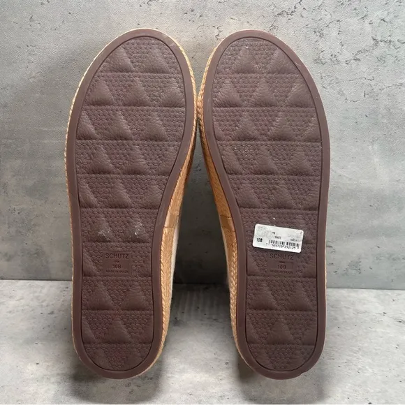 NEW Schutz Clover Espadrille Platform Shoes Womens‎ Sneaker White Tan Size 10B