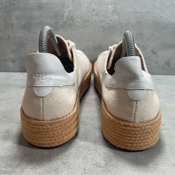 NEW Schutz Clover Espadrille Platform Shoes Womens‎ Sneaker White Tan Size 10B
