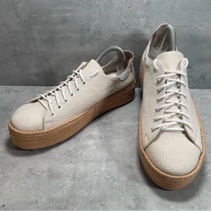 NEW Schutz Clover Espadrille Platform Shoes Womens‎ Sneaker White Tan Size 10B