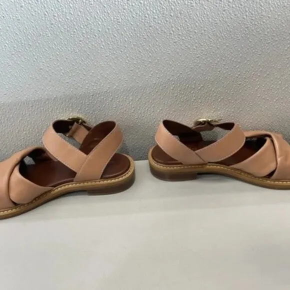 NEW SEE BY CHLOE Womens Lyna Sandals US10 Crisscross Ankle Strap Flat SB36031A