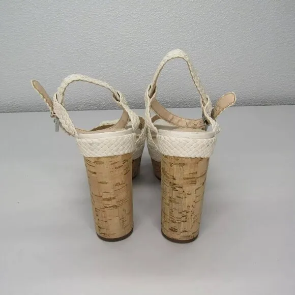 NEW SHUTZ Womens Platform Braided Strap Sandal Adjustable, Leather, Size 5.5