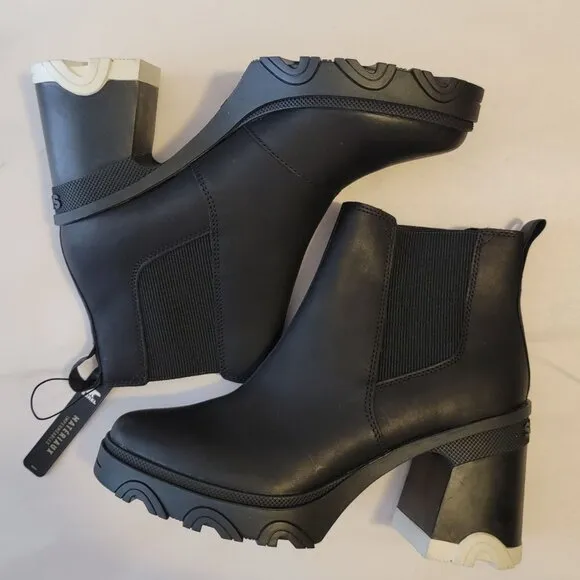 New Sorel Brex Heel Chelsea Boots Womens 9.5 Chic Modern Retro Whimsygoth
