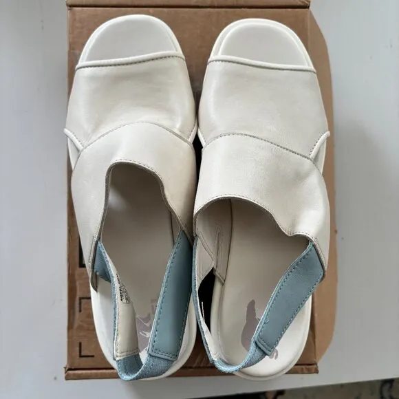 NEW | Sorels Joanie III Slingback Ivory Wedge Sandals Womens 10