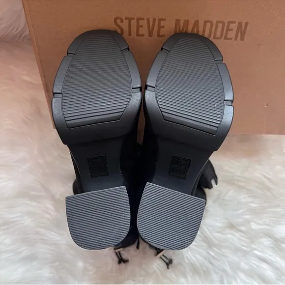 New! STEVE MADDEN RiseUp Zip Pocket Nylon Platform Ankle Boots