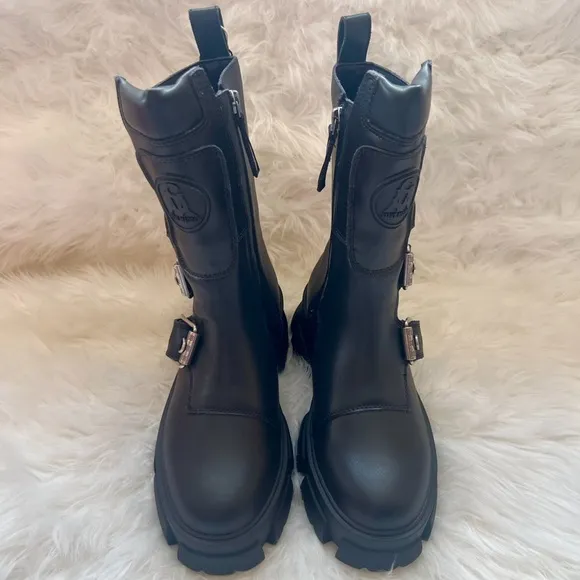 New! STEVE MADDEN Transfixed Moto Combat Boots