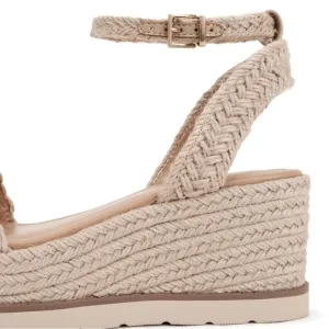 New Straw Style! Soda Shoes Swing Natural Raffia Ankle Strap Platform Wedge Heel