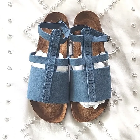 New Sundance blue italian suede sandals size 41/ 10