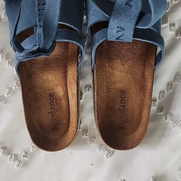 New Sundance blue italian suede sandals size 41/ 10