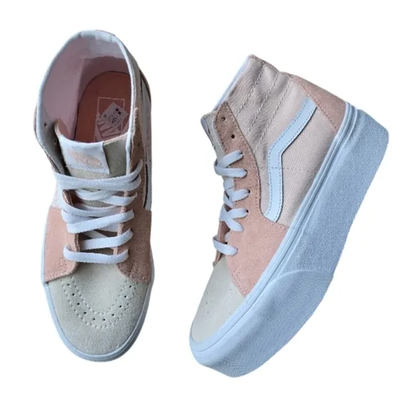 NEW Vans Sk8-Hi Tapered Stackform Peach Color block Platform Shoes