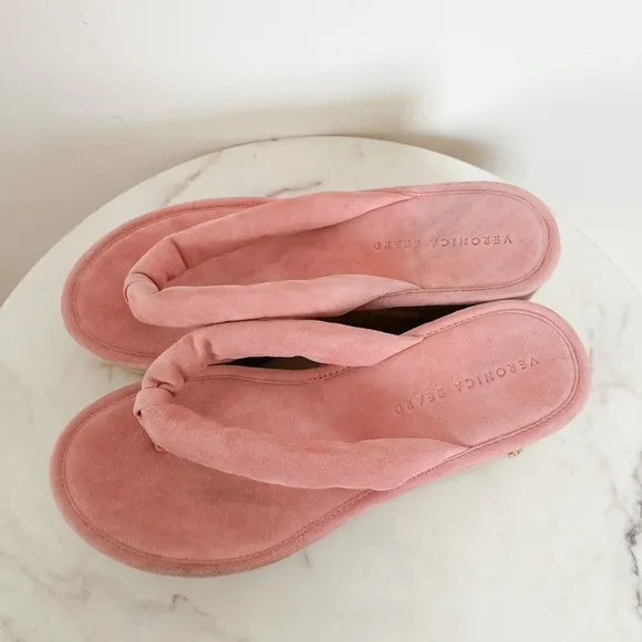 NEW Veronica Beard Geno Cork Platform Wedge Sandals Dragonfruit Pink Size 9