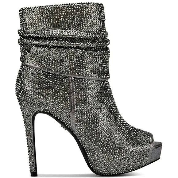 New w/Box Thalia Sodi Cheyanne Peep Toe Stilleto Ankle Heeled Boots Size 5.5
