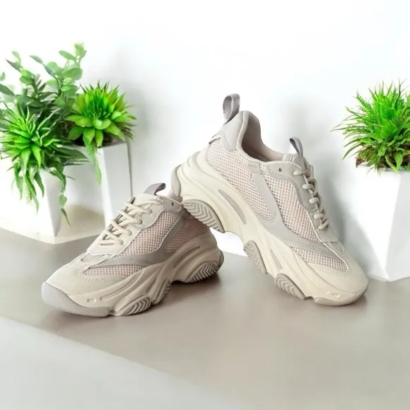 New Without Box  Steve Madden Possession Bone/Khaki Sneaker POSS0351 Women’s 7