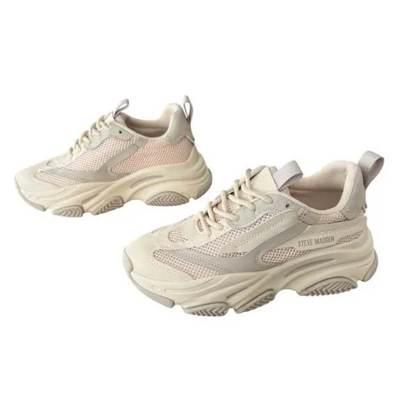 New Without Box  Steve Madden Possession Bone/Khaki Sneaker POSS0351 Women’s 7