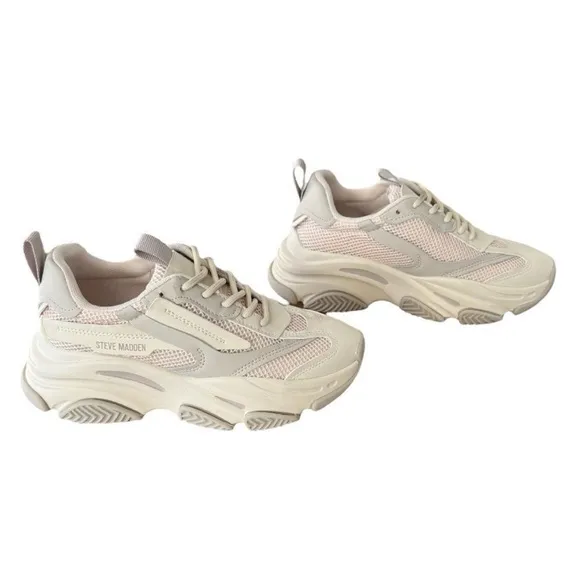New Without Box  Steve Madden Possession Bone/Khaki Sneaker POSS0351 Women’s 7