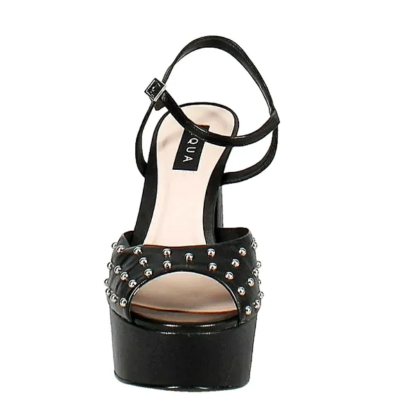 New w/o Box Aqua Cullen Genuine Leather Ankle Strap Platform Studded Sandals