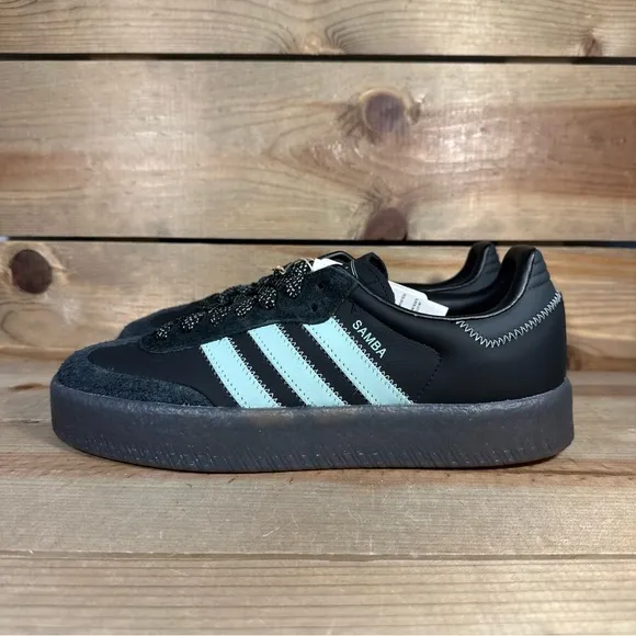 NEW Womens Multiple Sizes - Adidas Sambae “Core Black Haze Green” Shoes IE9110