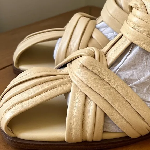 NEW Women’s SAM EDELMAN IMOGENE LEATHER ANKLE GLADIATOR SANDALS Eggshell 7.5