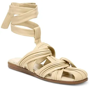 NEW Women’s SAM EDELMAN IMOGENE LEATHER ANKLE GLADIATOR SANDALS Eggshell 7.5