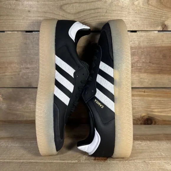 NEW Womens Size 10 - Adidas Sambae “Black White Gum” Lifestyle Sneakers ID0436