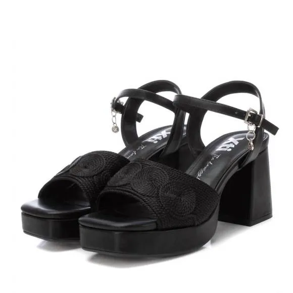 NEW XTI women's heeled platform sandals in black