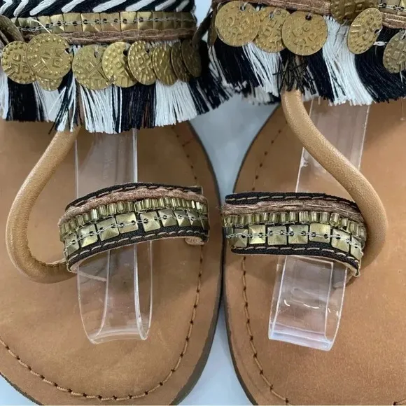 New Z&amp;L womens sandals size 40 brown black white boho festival