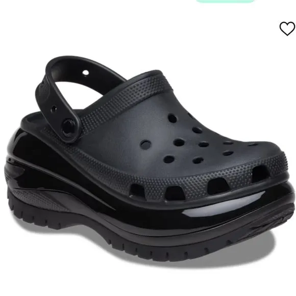 NEW Crocs Black‎ Mega Crush Clog Super Cool Platform Shoes Y2K Sizes W8 &amp; W10