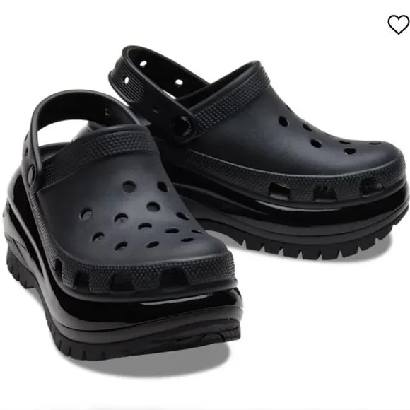 NEW Crocs Black‎ Mega Crush Clog Super Cool Platform Shoes Y2K Sizes W8 &amp; W10
