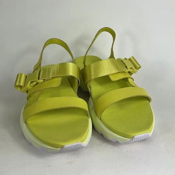 New Sorel Kinetic women’s size 8 neon yellow white athletic athleisure sandals