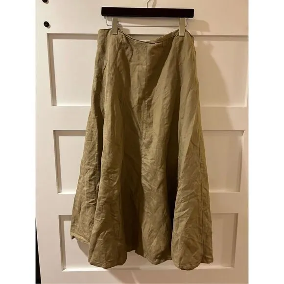 New Vintage Appraisal Plus Kahki a-line Maxi skirt 16W new old stock