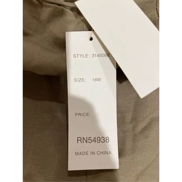 New Vintage Appraisal Plus Kahki a-line Maxi skirt 16W new old stock