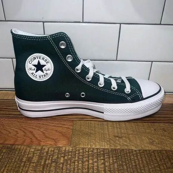 New Women Converse CTAS Lift Hi Platform Midnight Clover Green A09987C Size 10.5