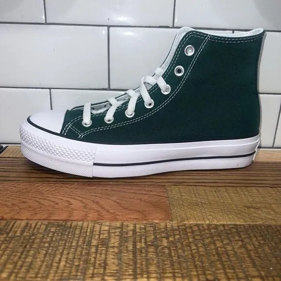 New Women Converse CTAS Lift Hi Platform Midnight Clover Green A09987C Size 10.5