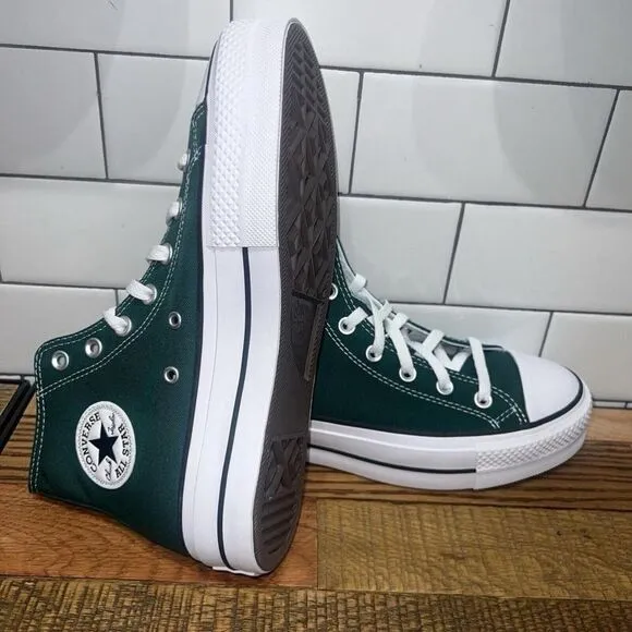 New Women Converse CTAS Lift Hi Platform Midnight Clover Green A09987C Size 10.5