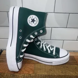 New Women Converse CTAS Lift Hi Platform Midnight Clover Green A09987C Size 10.5
