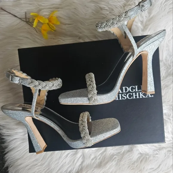 NIB* Badgley Mischka 'Fennel' Braided Spool Heel, Size 8.5