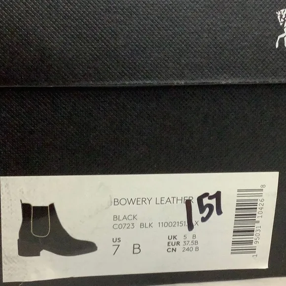 NIB Coach Bowery Leather Black Ankle Boots Women's Size 7B
