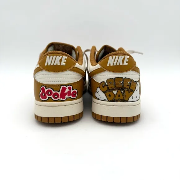 NIB NWT New Nike Dunk Low Retro Men's 10.5 Custom Green Day Dookie Shoes Kicks
