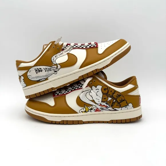 NIB NWT New Nike Dunk Low Retro Men's 10.5 Custom Green Day Dookie Shoes Kicks
