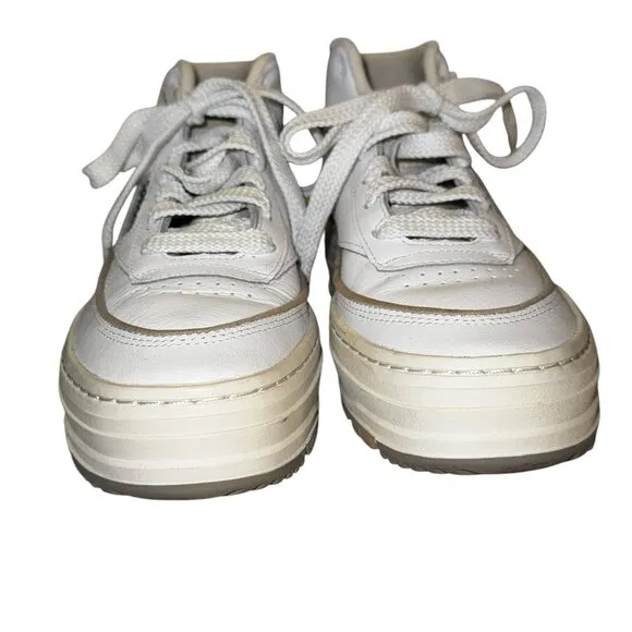 NIB Reebok Club C Geo Mid Tennis Sneaker Shoes White &amp; Dark Green Accent…