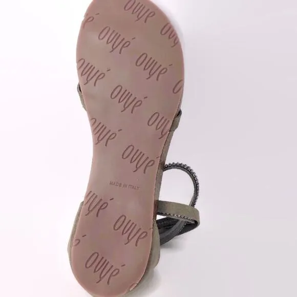 NIB Women’s Italian Leather Embellished Sandals Ankle Strap Size 40