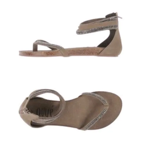 NIB Women’s Italian Leather Embellished Sandals Ankle Strap Size 40