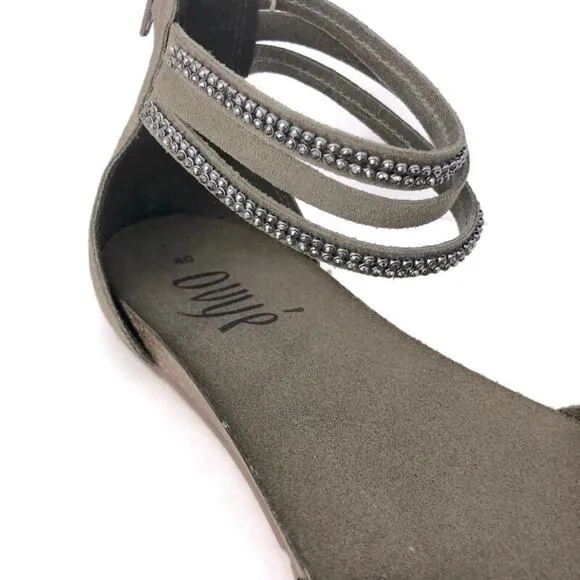 NIB Women’s Italian Leather Embellished Sandals Ankle Strap Size 40
