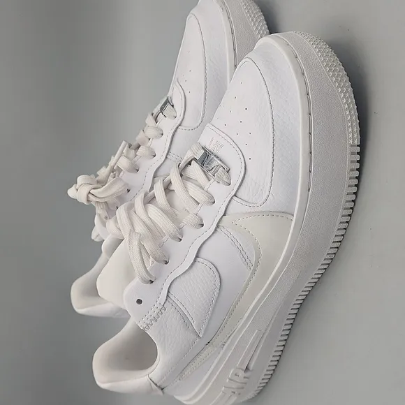 Nike Air Force 1 AF1 Platform PLT.AF.ORM Triple 8 White Leather Shoes DJ9946-100