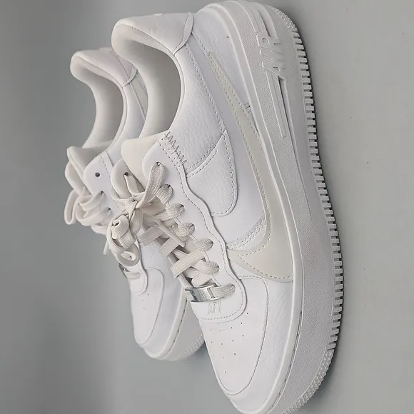 Nike Air Force 1 AF1 Platform PLT.AF.ORM Triple 8 White Leather Shoes DJ9946-100
