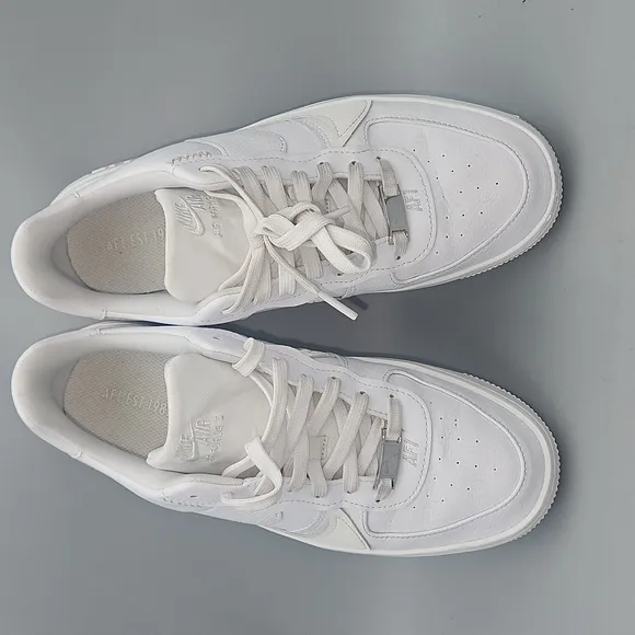 Nike Air Force 1 AF1 Platform PLT.AF.ORM Triple 8 White Leather Shoes DJ9946-100