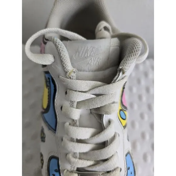 Nike Air Force 1 Custom Shoes Cartoon Size 8.5 Pastel Easter Flower Geometric 07