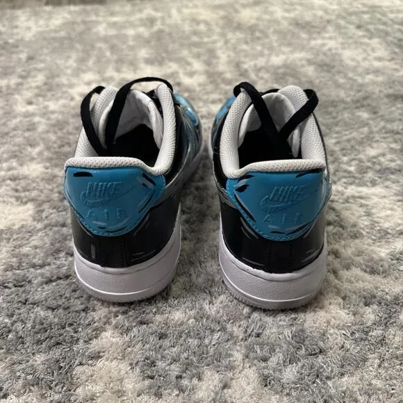 Nike Air Force 1 Custom Sneakers Cartoon Teal Black White Shoes  Mens Womens Sz9