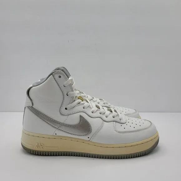 Nike Air Force 1 High Retro QS Men's White Silver 2015 743546-101 US Size 7.5