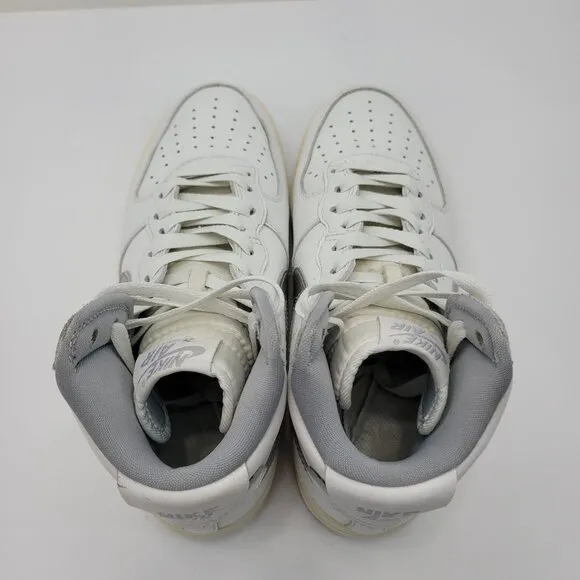 Nike Air Force 1 High Retro QS Men's White Silver 2015 743546-101 US Size 7.5